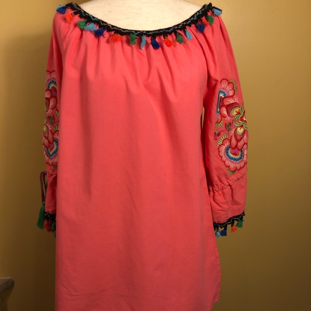 Peach long sleeve dress
